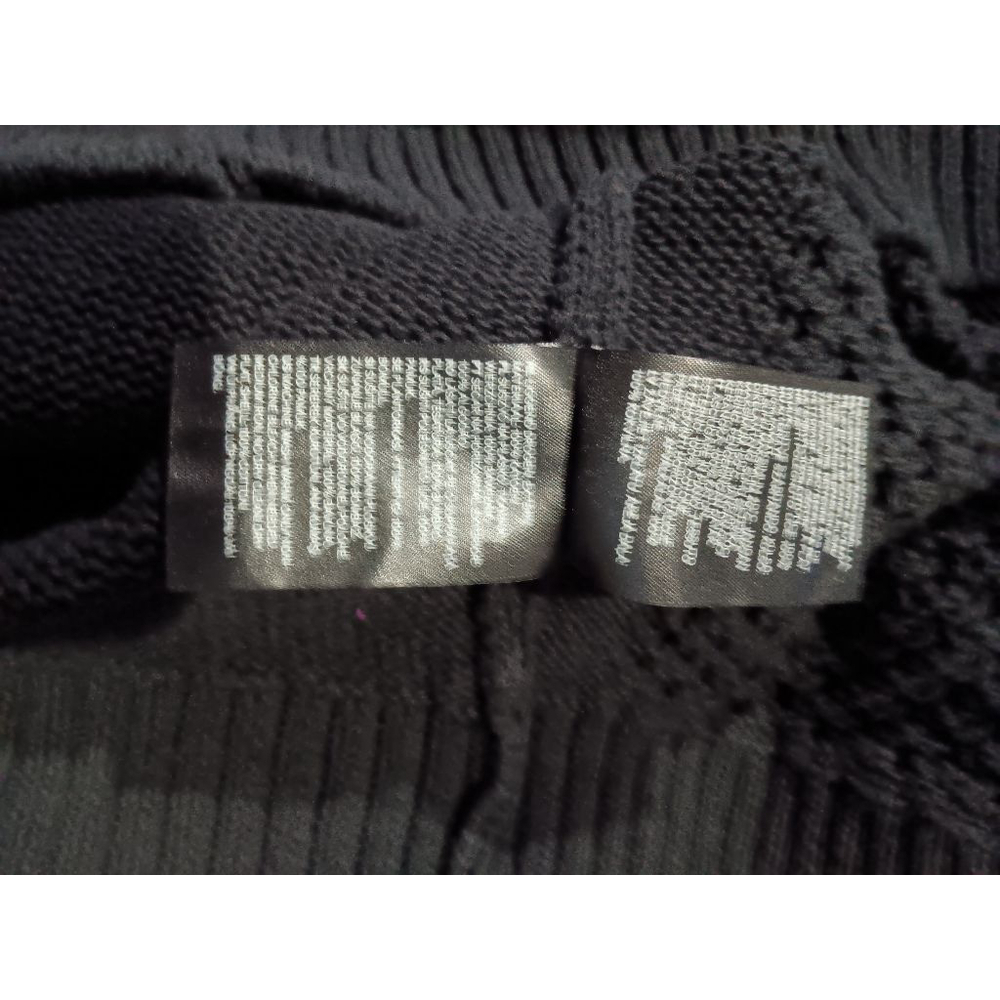 H&M Knitted Mesh Polo Button Front Cardigan in Black - Picture 9 of 9